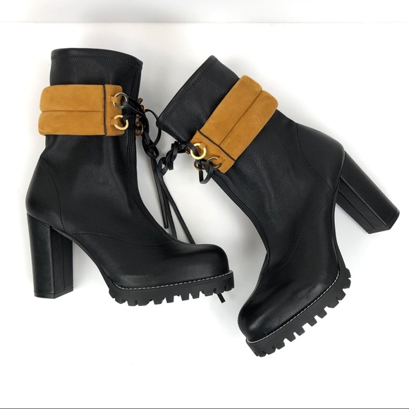Stuart Weitzman Shoes - Stuart Weitzman Suede-Trimmed Leather Ankle Boots